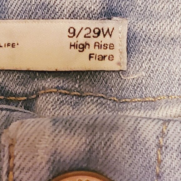 SO Goods For Life Womens Light Blue High Rise Flare Jeans Size 9/29W Cotton Blen - Picture 8 of 12